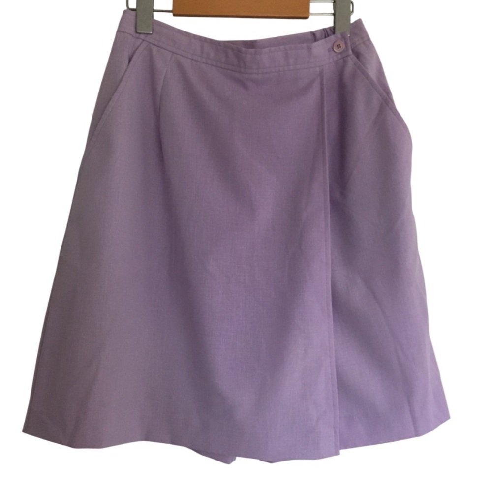 Vintage 80s Skort Shorts Skirt Lavender Pockets